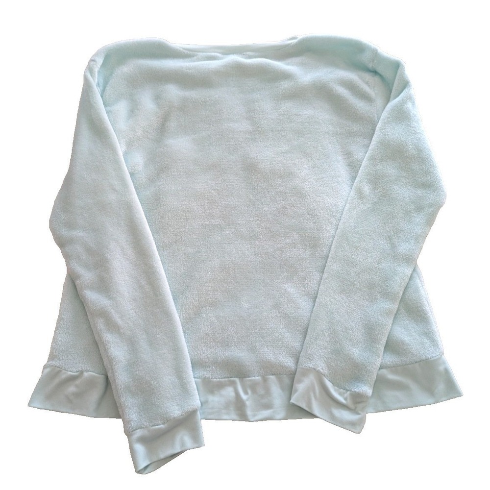 Bobbie Brooks Women Teen XL Unicorn Sky Blue Sleepwear Pajama Fleece Sweater Top - Picture 3 of 5